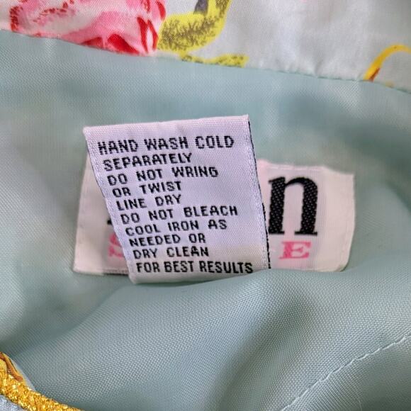 Vtg 90s Avon Style Floral Chain Print Silk Track Jacket Windbreaker Pastel Retro - Picture 12 of 14